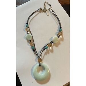 Lia Sophia Jade Beaded Necklace Double Strand